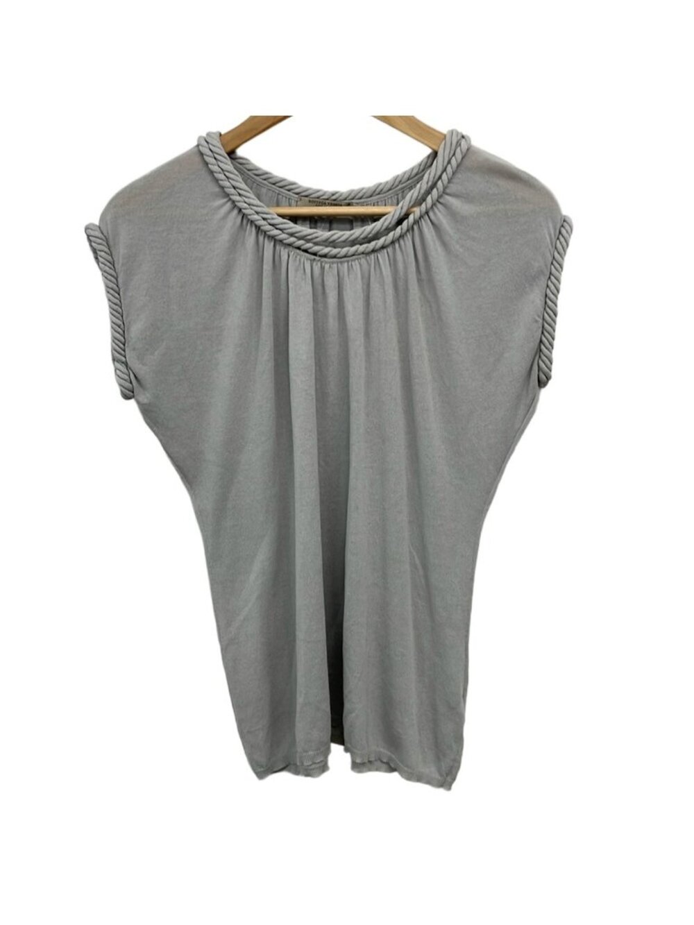 Bottega Veneta Short Sleeve Top Light Gray